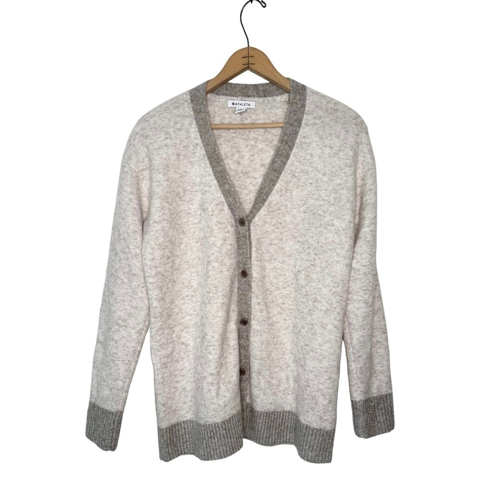 Athleta | Westlake Cardigan Sweater Toasted Brown Heather Size Small - Picture 2 of 7